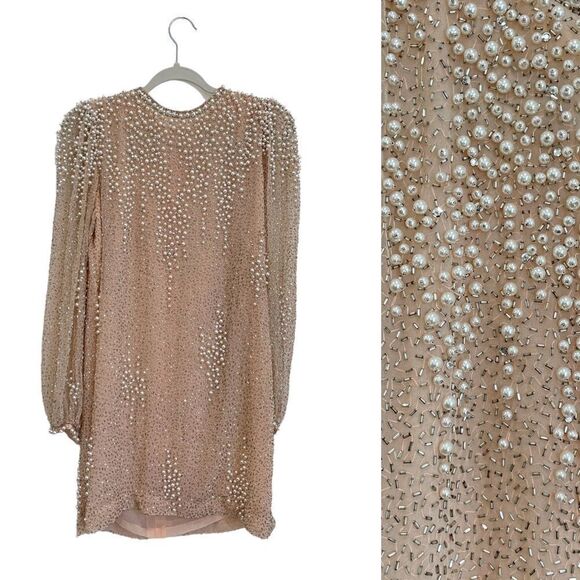 Vintage Victoria Royal Beaded Mini shirt dress